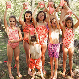 Купальник Piupiuchick "Back Bow", коралловая вишня